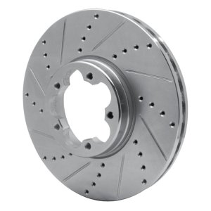 Ford Transit-350 HD Brake Rotor (1) - Front Left - R1 Concepts - Drilled & Slotted - Silver - `15-`25
